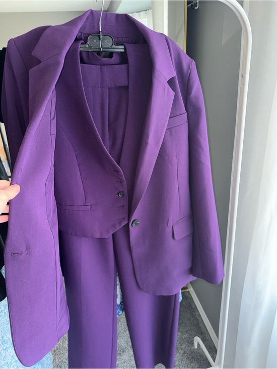 Dynamite Pants - Dynamite Purple Women's Tailored Pantsuit with Vest